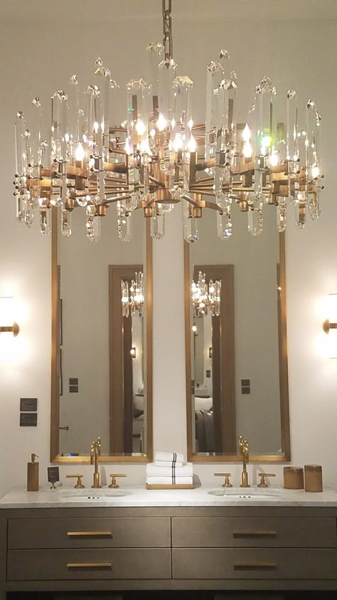 Restoration Hardware Restoration Hardware Globe Chandelier, Rh Chandelier Restoration Hardware, Rh Kitchen Restoration Hardware, Bathroom Chandeliers Master, Restoration Hardware Aesthetic, Restoration Hardware Bathroom Vanity, Restoration Hardware Light Fixtures, Rh Bathroom, Rh Interiors