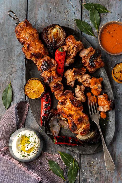 Chicken Espetada, Pork Receipts, Asian Pork Belly, Steak Kebabs, Grilled Peach Salad, Lamb Loin Chops, Lamb Kebabs, Asian Pork, Pork Fillet