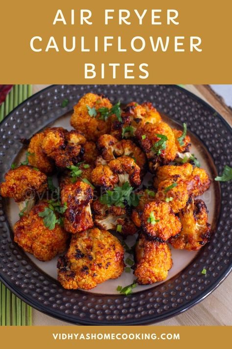 Air Fryer Cauliflower Recipes Asian, Sweet Chili Cauliflower Bites, Crunchy Cauliflower Bites, Spicy Cauliflower Recipes, Air Fryer Cauliflower Bites, Spicy Cauliflower Bites, Baked Cauliflower Bites, Air Fryer Cauliflower, Vegan Board