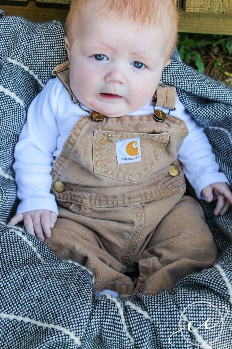 #casscamphotography #newborn #newbornphotography #babies #babyboy #kids #childern #babypics #redheadedlittleone #babyoveralls #basket #babyinabasket Carhartt Baby Girl, Western Baby Clothes, Military Baby, Country Baby Boy, Baby Clothes Country, Cowboy Baby, Baby Cowboy, Baby Time