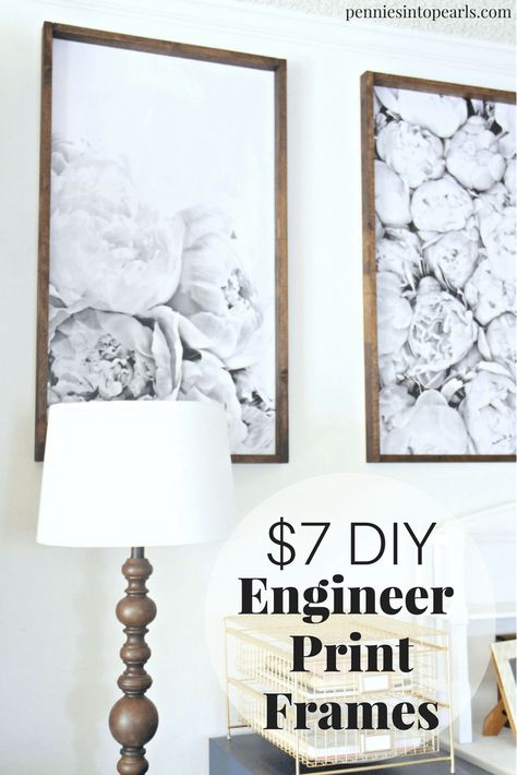 Decorate On A Budget, Engineer Prints, Frame Diy, Diy Picture Frames, Diy Home Decor On A Budget, Creative Home Decor, Diy Home Decor Easy, Print Frame, How To Decorate