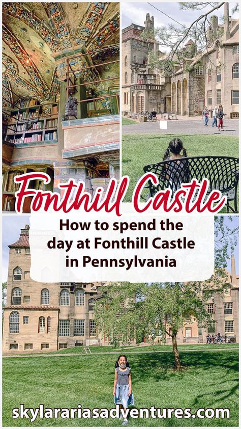 Guide on visiting Fonthill Castle with kids in Doylestown Pennsylvania. I share practical information so you can plan a day trip to Fonthill Castle. It’s an easy day trip from Philadelphia. - Skylar Aria’s Adventures #fonthillcastle #philadelphia #pennsylvaniatravel #travel #familytravel #summertravel #roadtripideas #roadtrip #traveltips #travelguide Fonthill Castle, Doylestown Pennsylvania, Doylestown Pa, Plan A Day, Kids Castle, Pennsylvania Travel, East Coast Road Trip, Road Trip Planning, Fun Family Activities