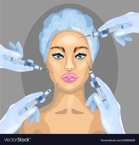 Botox Drawing, Plastic Surgery Illustration, Plastic Surgery Drawing, Botox Illustration, Cosmetic Surgery Aesthetic, Plastic Surgery Art, Injection Image, Plastic Surgery Aesthetic, Face Injections