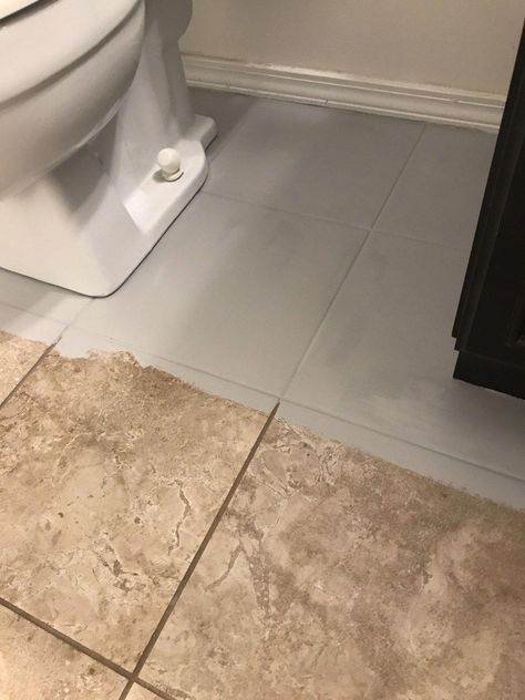 How to Paint Tile Floors - arinsolangeathome #bathroomtiles Paint And Stencil Tile Floor, How To Paint Tile Floors, How To Paint Tile Floor, Painting Tile Floors Bathroom, Paint Ceramic Tile Floor, Paint Over Tile Floor, How To Paint Floors, Paint Tile Floor, Painting Ceramic Tile Floor