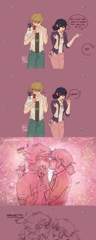 Miracules Ladybug, Ladybug Kiss, Mlb Fan Art, Mlb Comics, Miraculous Ladybug Kiss, Adrian And Marinette, Cute Kiss, Ladybug And Cat Noir, Miraculous Ladybug Fanfiction