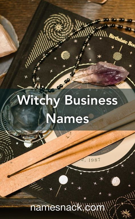 20 mystical business name ideas for a witchy business. Username Ideas Witch, Spiritual Names For Instagram, Moon Business Names, Witchy Titles, Witchy Business Ideas, Spiritual Usernames For Instagram, Witchy Names Mystic, Crystal Business Names, Crystal Business Name Ideas