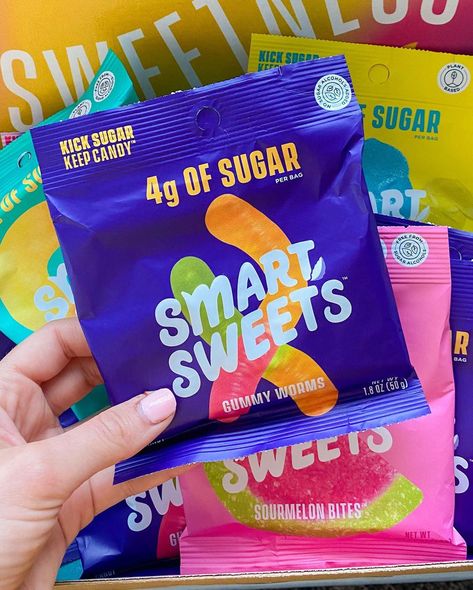 Smart Sweets Gummies, Smart Sweets Candy, Protein Candy, Snack Alternatives, Smart Sweets, Sweets Healthy, Chip Packaging, Healthy Candy, Vegan Gummies