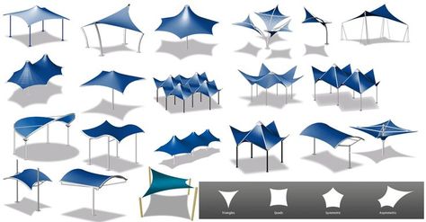 Wide rage of tensile membrane structures for outdoor shade structures. Choose shapes from Triangle, Rectangle, Squre, Hexagon, Octagon to custom with choice of your color and sizes. Visit http://www.sprechindia.com/tensile-membrane-fabric-structures.htm for more... Small Cafe Seating, Canopy Glass, Small Kids Room, Membrane Structure, Canopy Architecture, Tensile Structures, Canopy Curtains, Cafe Seating, Backyard Canopy