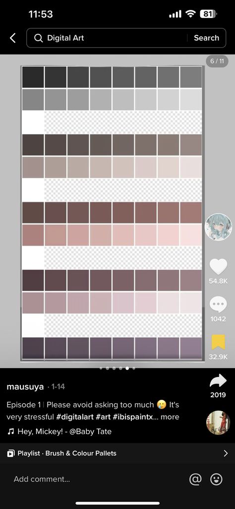 Full Color Palette Ibis Paint, Ibis Paint Palette, Ibis Paint Color Palette, Skin Palette, Paint Palettes, Y2k Girls, Grey Palette, Brush Art, Palette Design