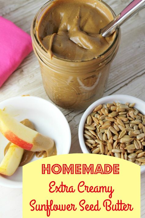 Homemade Sunflower Seed Butter, How To Make Sunflower Butter, Diy Sunflower Seed Butter, Homemade Sunflower Butter, Seed Butter Recipes, Sunflower Seed Sauce, Recipes With Sunflower Seeds, Sunflower Seed Cookies, Sunflower Seed Butter