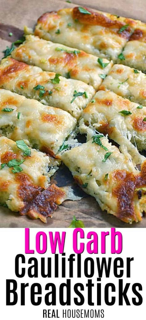 Cauliflower Breadsticks, Cauliflower Bread, Low Carb Low Fat Recipes, Cheesy Cauliflower, Boiled Egg Diet Plan, Lost 100 Pounds, Best Low Carb Recipes, Cheesy Bread, Low Sugar Recipes