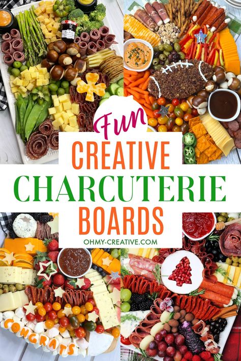 Creative Charcuterie Board Ideas For Every Occasion - Oh My Creative Custom Charcuterie Board, Green Bean Salad Recipes, Snack Boards, Best Party Appetizers, Charcuterie Board Ideas, No Cook Appetizers, Popular Appetizers, Hot Appetizers, Charcuterie Inspiration