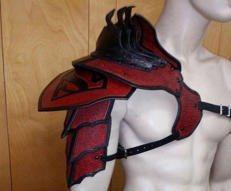 Leather Armor Barbarian Shoulder with graphic | Etsy Shrimp Character, Leather Gauntlet, Oc Design Ideas, Leather Bracers, Clothing Projects, Biker Aesthetic, Shoulder Armor, Leather Armor, Arm Armor