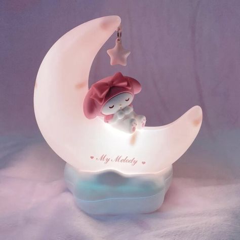 Moon Led Light, Hello Kitty Decorations, Statement Decor, Bedroom Night Light, Sanrio My Melody, Melody Hello Kitty, Transparent Box, Kawaii Aesthetic, Desk Light