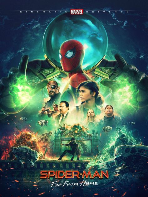 Marvel Movie Posters, Infinity Saga, Spider Man Far From Home, Avengers 2012, Fan Poster, New Avengers, Far From Home, Marvel Posters, Marvel Spiderman Art