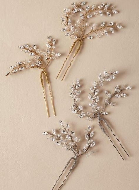 Leaflet hair pins - Style #8001 Bride Hair Pins, Handmade Hairpin, Hair Adornments, Cheap Hair Products, Bride Hair, Bride Hair Accessories, Bridesmaid Accessories, Wire Work Jewelry, Girls Handmade