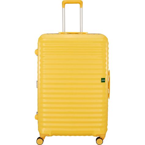 Lojel Groove 2 31.5" Large Spinner - Yellow - Checked Luggage ($272) ❤ liked on Polyvore featuring bags, luggage and yellow Trip Supplies, Travel Luggage Suitcases, Cute Suitcases, Blue Hair Accessories, Cute Luggage, Luggage Brands, Checked Luggage, Spinner Suitcase, Luggage Store