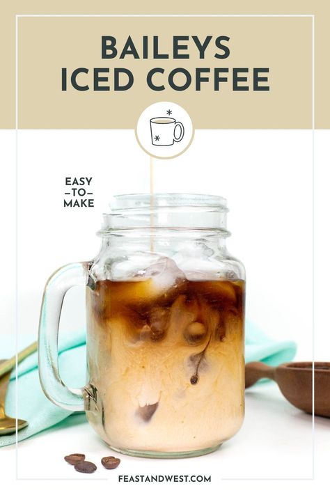 Baileys Iced Coffee is a refreshing coffee cocktail. Make it with cold brew coffee and splash of Irish cream liqueur for a delectable treat. Baileys Iced Coffee Recipe, Baileys Coffee Recipes, Baileys Iced Coffee, Keurig Iced Coffee, Flavored Coffee Recipes, Summer Entertaining Recipes, Baileys Drinks, Frozen Drinks Alcohol, Baileys Coffee