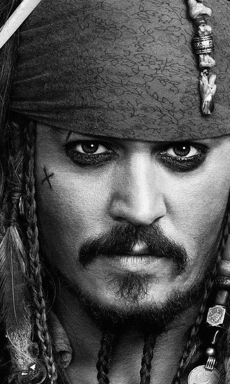 Jonny Depp Sketches, Captain Jack Sparrow Drawing, Jack Sparrow Portrait, Drawing Johnny Depp, Sketches Black And White, Pirate Portrait, Jack Sparrow Drawing, Wolf With Red Eyes, Anna Davis