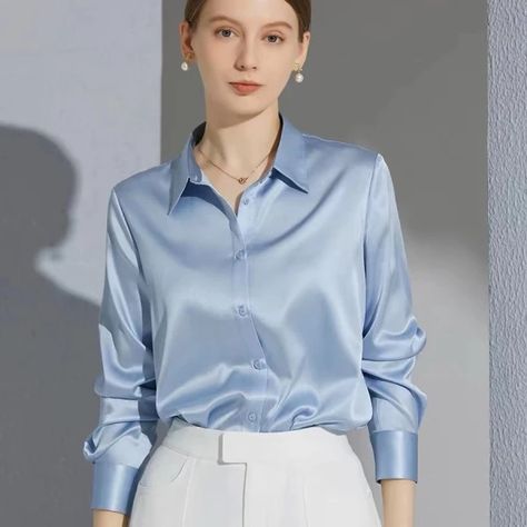 Just found this amazing item on AliExpress. Check it out! C$23.53 | All-match Satin Finish Shirts And Blouses Women Clothing Casual Top OL Long Sleeve Button Elegant Shirts French Solid Blouses Satin Shirts For Women, Satin Shirts, Elegant Tops, Blouses Women, Shirts And Blouses, Satin Long Sleeve, Clothing Casual, Elegant Blouses, Satin Shirt