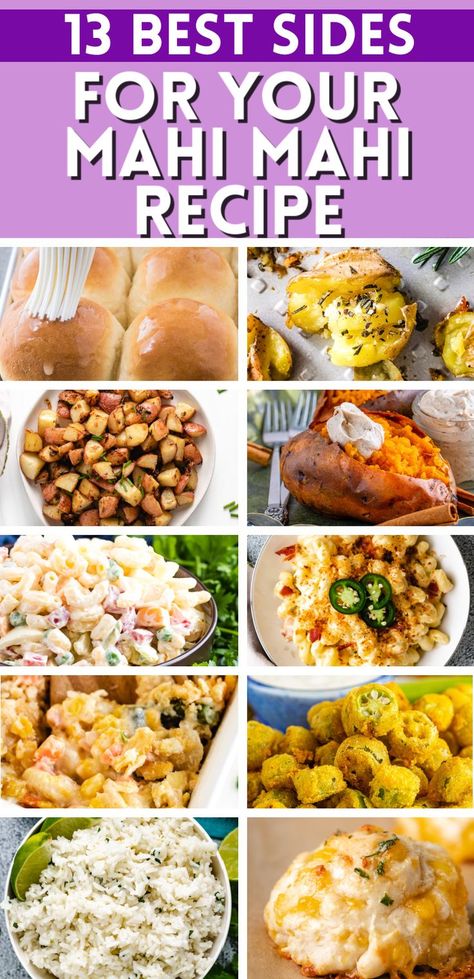 13 Sides to Serve with Mahi Mahi Mahi Mahi Dinner, Mahi Recipes, Salad Coleslaw, Mahi Mahi Recipes, Mahi Fish, Cheddar Bay Biscuits, Best Side Dishes, Macaroni Salad, Mahi Mahi