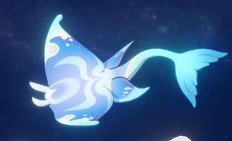 Manta Ray Creature Design, Anime Sea Creatures, Cute Stingray Art, Space Manta Ray, Glowing Sea Creatures, Water Monster Concept Art, Sea Dragon Character Design, Water Creature Design, Fantasy Aquatic Creatures