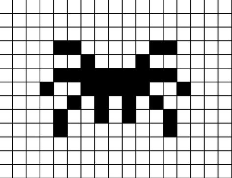 An easy pixel art template of a spider silhouette. Easy Halloween Pixel Art, Spider Pixel Art, Easy Pixel Art Small Halloween, Halloween Pixel Grid, Pixel Art Grid Halloween, Pixel Art Pattern Halloween, Pixel Grid Crochet Halloween, Creepy Pixel Art, Halloween Pixel Art