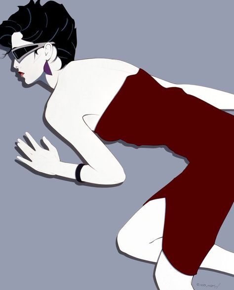 Patrick Negal, 80s Tattoo, Patrick Nagel Art, Nagel Art, Patrick Nagel, 80s Art, Cool Shapes, Pink Frames, Instagram Tags