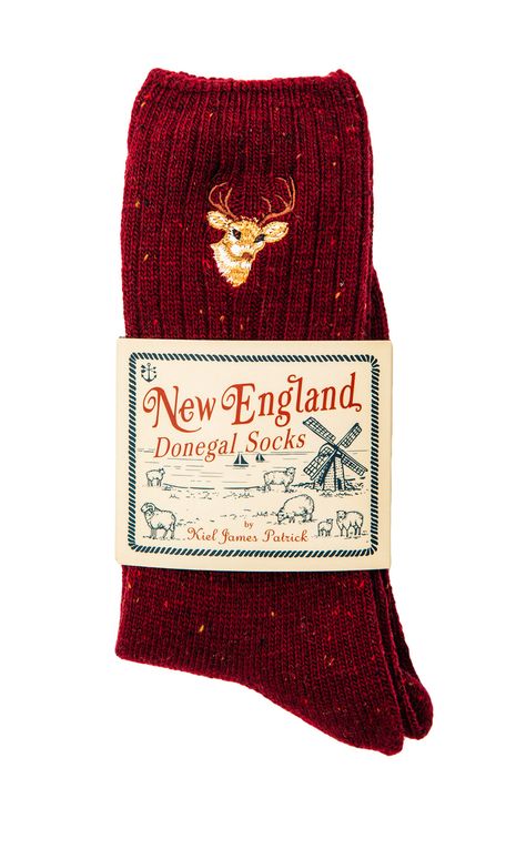 Put your coziest foot forward in our limited edition New England donegal socks. It's our spin of the yarn take on an Irish classic. We kept the signature feel and flecks you're used to in a donegal but added a distinctly New England touch with our seaside embroidery. Product Details: One size fits most Wash cold, lay flat to dry 10% Cotton, 10% Wool, 25% Nylon, 55% Acrylic Imported Please note, we do not accept returns on our New England Donegal Socks. All purchases are final. Christmas Themed Gifts, Mens Gift Guide Christmas, Seaside Embroidery, Sock Label, Mens Christmas Gifts, Male Gifts, Classic Christmas Gifts, Gift Ideas To Buy, Stocking Stuffers For Adults