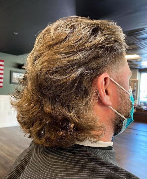 Nice Mullet, Permed Mullet Men, Perm Mullet, Cowboy Mullet, Long Mullet, Mullet Hairstyle Men, Mohawk Hairstyles Men, Older Mens Hairstyles, Mens Hairstyles With Beard