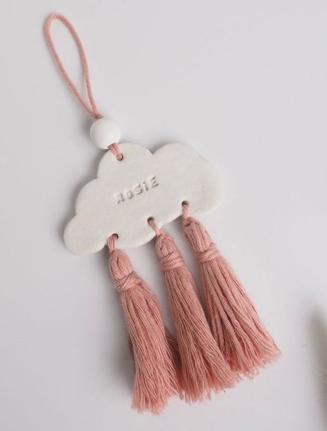 Cloud Clay, Clay Cloud, Itsekovettuva Savi, Pola Macrame, Nursery Wall Hanging, Diy Air Dry Clay, Diy Projektit, Air Dry Clay Projects, Clay Diy Projects