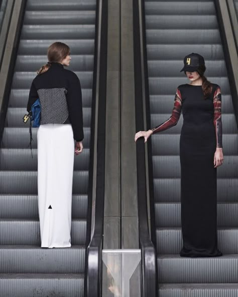 TheFours Mondaine Collection Offers Escalator Style 사진 촬영 포즈, Fashion Photography Inspiration, Photoshoot Concept, Ex Machina, Branding Photoshoot, Photoshoot Inspiration, Fashion Photoshoot, Photography Inspo, Fashion Shoot