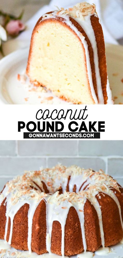 Vanilla Coconut Cake, Coconut Pound Cake Recipe, Coconut Bundt Cake, Coconut Pound Cake, Coconut Pound Cakes, Lemon And Coconut Cake, Cake Coconut, Gelatin Recipes, Amazing Meals