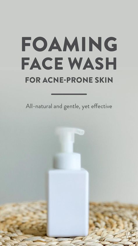 Store-bought acne cleansers can be abrasive and irritating -- use this foaming face wash instead, which is all-natural and gentle, yet effective. Diy Tea Tree Oil Face Wash, Diy Cleanser For Acne Prone Skin, Diy Face Wash For Acne, Diy Acne Face Wash, Homemade Alternatives, Natural Remedies For Acne, Face Wash For Acne, Face Wash Recipe, Diy Cleanser