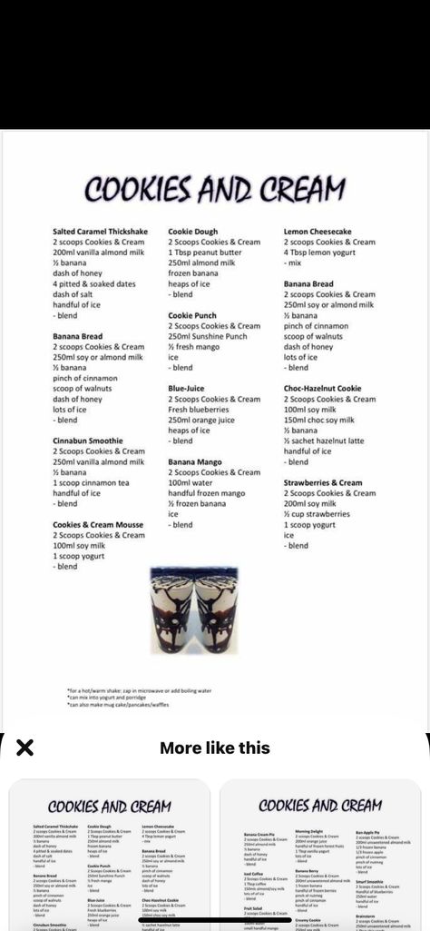 Herbalife Cookies, Herbalife Cookies And Cream, Cinnamon Banana Bread, Herbalife Recipes, Lemon Yogurt, Vanilla Almond Milk, Lemon Cheesecake, Frozen Banana, Cookies And Cream