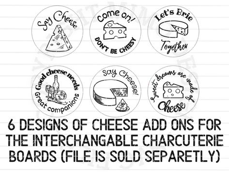 ADD-ON discs for Interchangable Charcuterie Boards / Cheese Quotes designs bundle of 6 * Digital files only svg + dxf * by MiMoDesignLaserfiles Cheese Board Svg Free, Cheese Board Sayings Svg, Charcuterie Board Svg Free, Sayings For Charcuterie Boards, Cheese Board Quotes, Charcuterie Board Quotes, Cheese Board Sayings, Charcuterie Quotes, Cheese Quotes