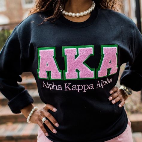 Vintage AKA Sweatshirt | Fashionably Greek Alpha Kappa Alpha Clothing, Aka Apparel, Alpha Kappa Alpha Paraphernalia, Alpha Kappa Alpha Sorority Paraphernalia, Aka Sorority Gifts, Sorority Sweatshirts, Aka Sorority, Alpha Phi Alpha, Alpha Kappa Alpha Sorority