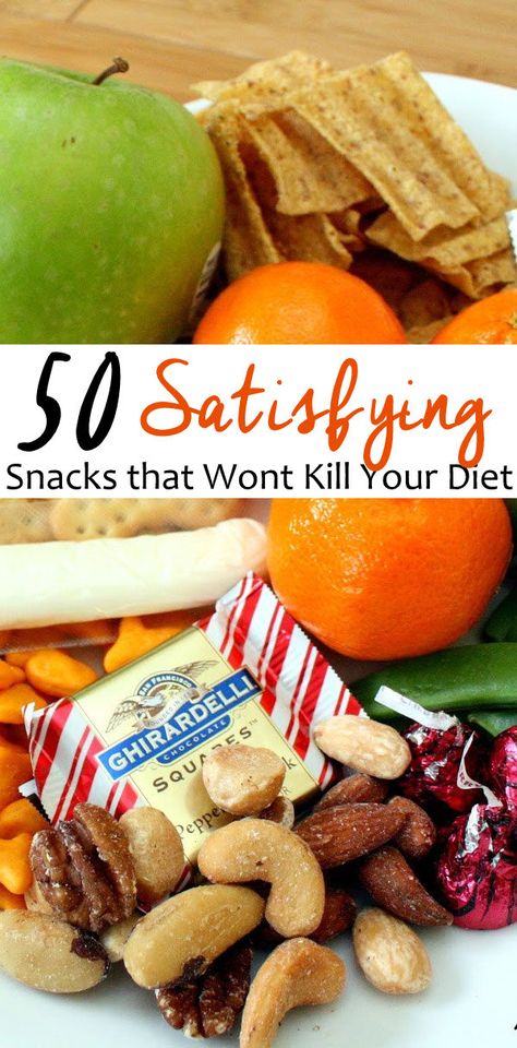 50 healthy and satisfying snacks that won't kill your diet Snacks When Dieting, Snacks To Replace Sweets, Snacks For Losing Weight Healthy Eating, Semi Healthy Meals, Healthy Crunchy Snacks Store Bought, Healthy Satisfying Snacks, Healthy Ish Snacks, Healthy Shelf Stable Snacks, Semi Healthy Snacks