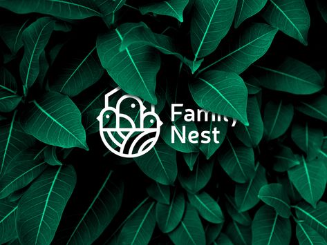 Family nest by Max Lapteff Bird Nest Logo Design, Nest Logo Design Ideas, Bird Logo Design Inspiration, Nest Logo, Urban Logo, Kids Cafe, Bird Logo Design, Nest Design, Bird Logos