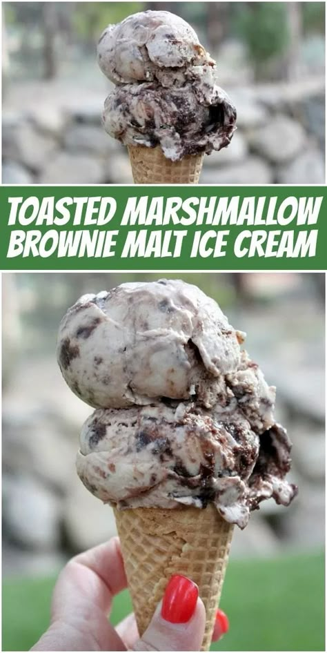 Malt Ice Cream Recipe, Malt Ice Cream, Best Ice Cream Flavors, Marshmallow Brownies, Best Homemade Ice Cream, Ice Cream Recipes Machine, What Is Healthy Food, Creami Recipes, Brownie Ice Cream