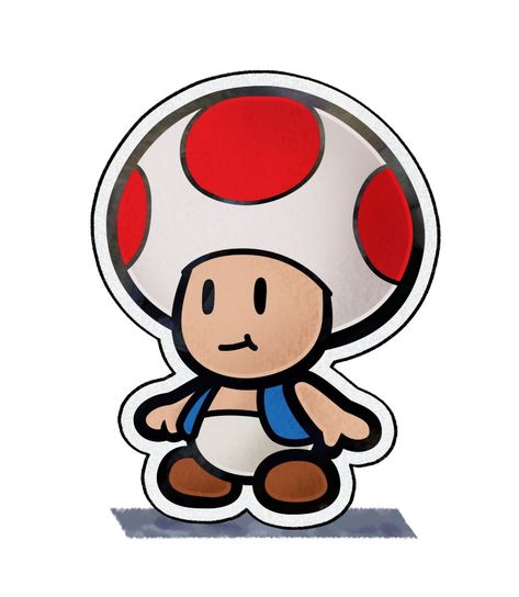 Paper Toad - Mario & Luigi: Paper Jam Toad From Mario Drawing, Toad Drawing Mario, Toad Tattoo Mario, Toad From Mario, Mario Toad, Toad Super Mario, Toad Mario, Toad Mario Bros, Mario Tattoo