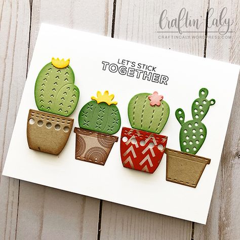 Cactus Card Ideas, Cactus Cards Handmade, Cactus Cards, Cactus Stamp, Cactus Card, Prickly Cactus, Cactus Craft, Cactus Stickers, Cactus Party