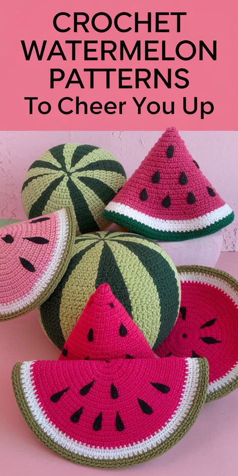 Unleash your creativity with these cheerful crochet watermelon patterns. Perfect for adding a playful touch to your home or creating adorable gifts, these patterns are a great way to enjoy the art of crochet and bring a smile to your face. Start your watermelon crafting adventure today! Fruit Crochet, Crochet Watermelon, National Watermelon Day, Watermelon Day, Green Melon, Cute Watermelon, Watermelon Pattern, Yarn Store, Fun Crochet