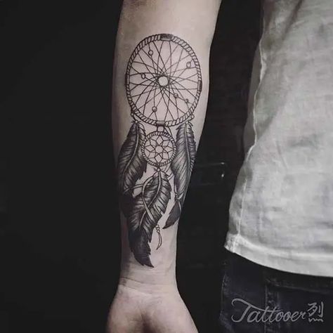 Dreamcatchers Tattoos, Dream Catcher Tattoo On Arm, Indian Dream Catcher Tattoos, Dream Catcher Tattoo Ideas, Dream Catcher Tattoos, Atrapasueños Tattoo, Dreamcatcher Tattoos, Rib Tattoos For Guys, Indian Feather Tattoos