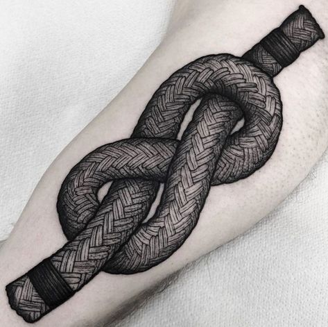 Tattoo Rope, Rope Tattoo, Knot Tattoo, Clever Tattoos, Mountain Tattoo, Dot Work Tattoo, Blackwork Tattoo, A Tattoo, The Only Way