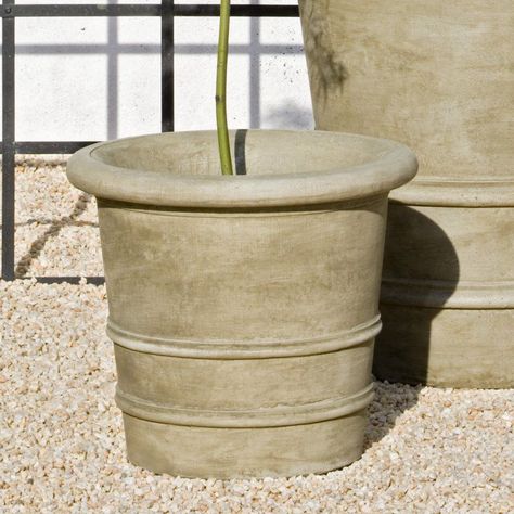 Campania International Lucca Cast Stone Planter Aged Limestone Campania International, Outdoor Garden Planters, Stone Planters, Handmade Pot, Traditional Garden, Cast Stone, Garden Stones, Outdoor Garden Furniture, Lucca