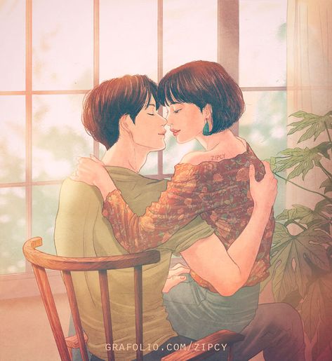 New-Romantic-Couple-Illustrations-Korea-Zipcy Zipcy Art Couple, Zipcy Art, Art Love Couple, Illustration Couple, Illustration Art Nouveau, Art Couple, Poster Shop, Cute Couple Drawings, Couple Illustration