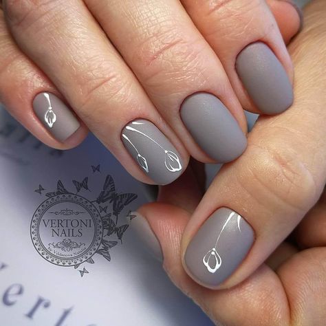 Matte Make Up, Hollywood Nails, Solar Nails, Gel Nails French, Matte Nail Art, Short Nails Art, Trend 2024, Gray Nails, Best Nail Art Designs