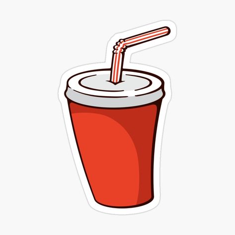 Straw Drawing, Soda Drawing, Drinks Cartoon, Soda Sticker, Cartoon Drink, Cartoon Outline, Food Paper, Cup Cartoon, Straw Art