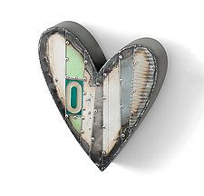 Small Green Heart with O by Anthony Hansen (Metal Wall Sculpture) Sheet Metal Crafts, Patina Diy, Valentine Ornaments, Metal Hearts, Sheet Metal Art, Scrap Recycling, Metal Welding Art, Patchwork Heart, Welding Art Projects